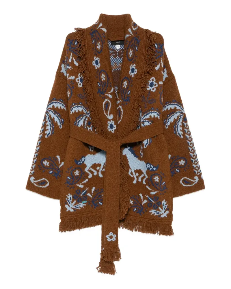 Alanui Island Roots Foulard Cardigan mit Fransen - Braun Braun