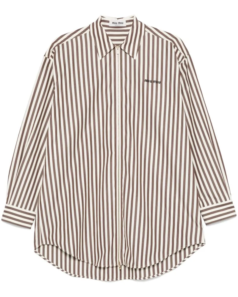 Miu Miu Gestreiftes Hemd - Braun Braun