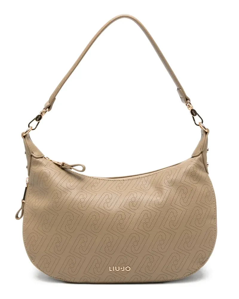 Liu Jo Schultertasche mit perforiertem Logo - Nude Nude