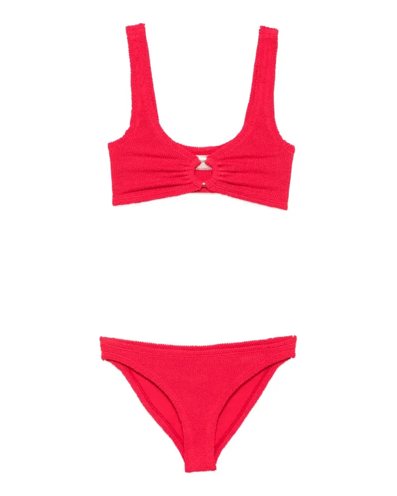Hunza G Julia Bikini mit Knitteroptik - Rot Rot