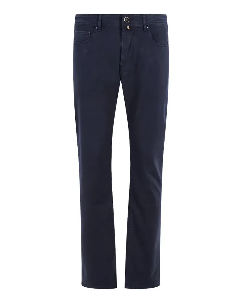 Jacob Cohën Chino mit Logo-Patch - Blau Blau