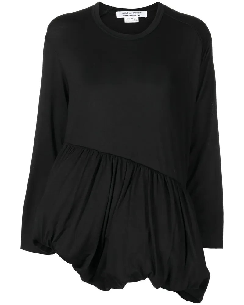 Comme des Garçons Oberteil mit gerafften Details - Schwarz Schwarz