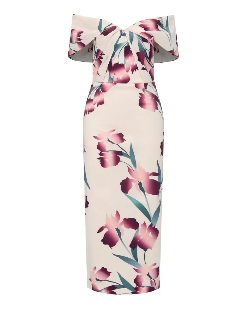 Rebecca Vallance Schulterfreies Linnea Midikleid mit Blumenprint - Rosa Rosa
