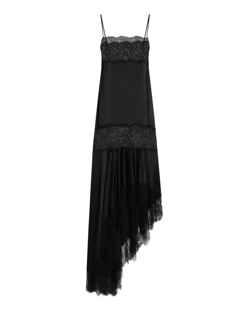 Dolce & Gabbana satin dress with lace bands - Schwarz Schwarz