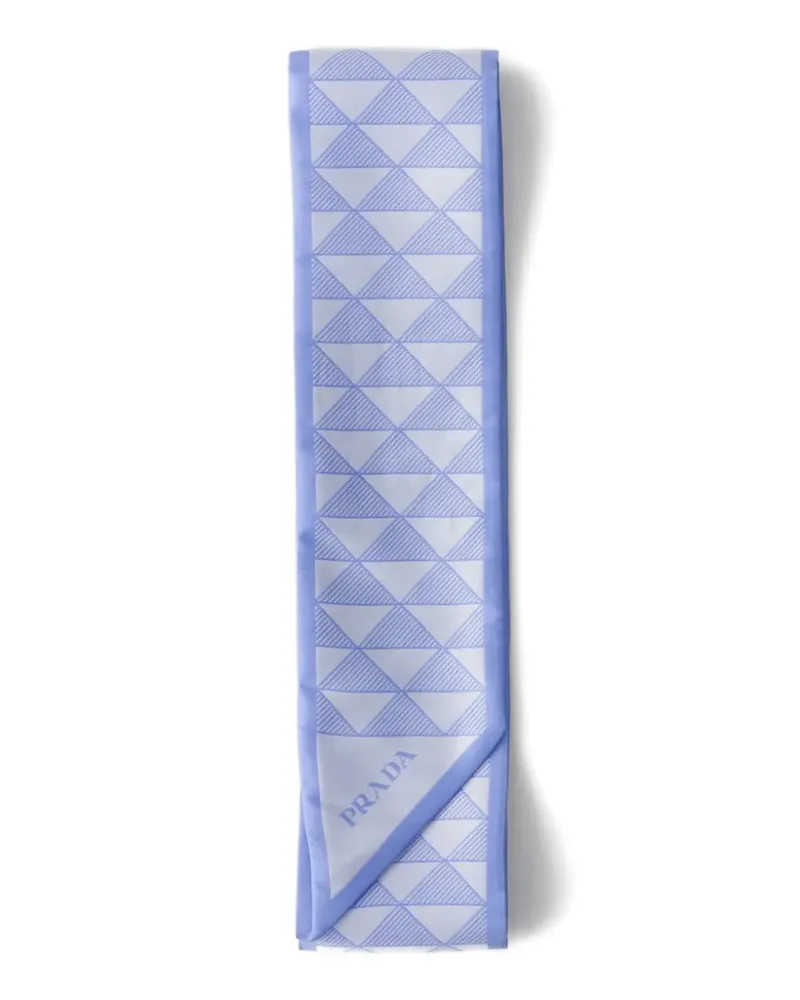 Prada Seidenschal mit Jacquardmuster - Blau Blau