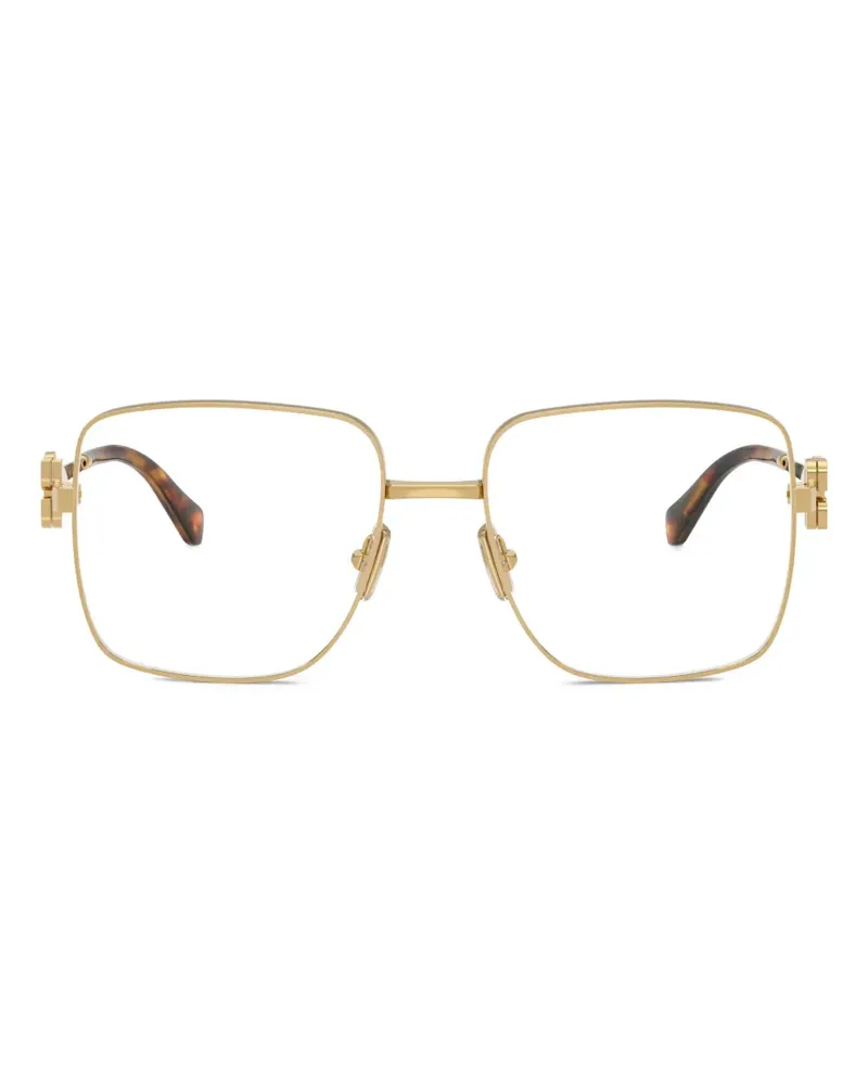Miu Miu Sonnenbrille mit eckigem Gestell - Gold Gold