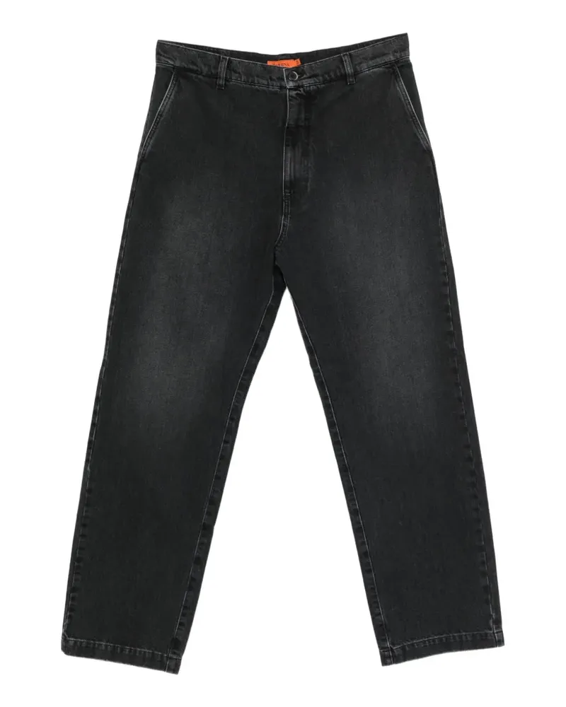 BARENA Ausgeblichene Straight-Leg-Jeans - Schwarz Schwarz