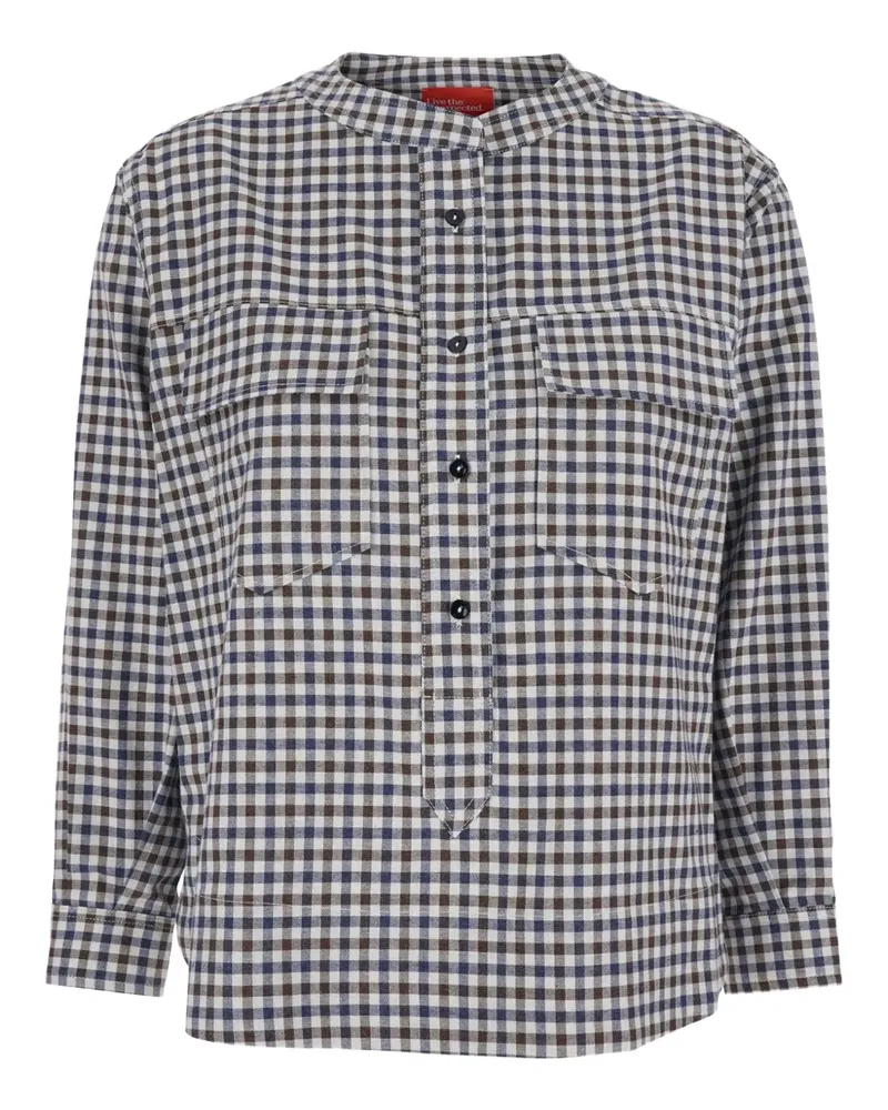 ..,merci flap pockets check shirt - Blau Blau