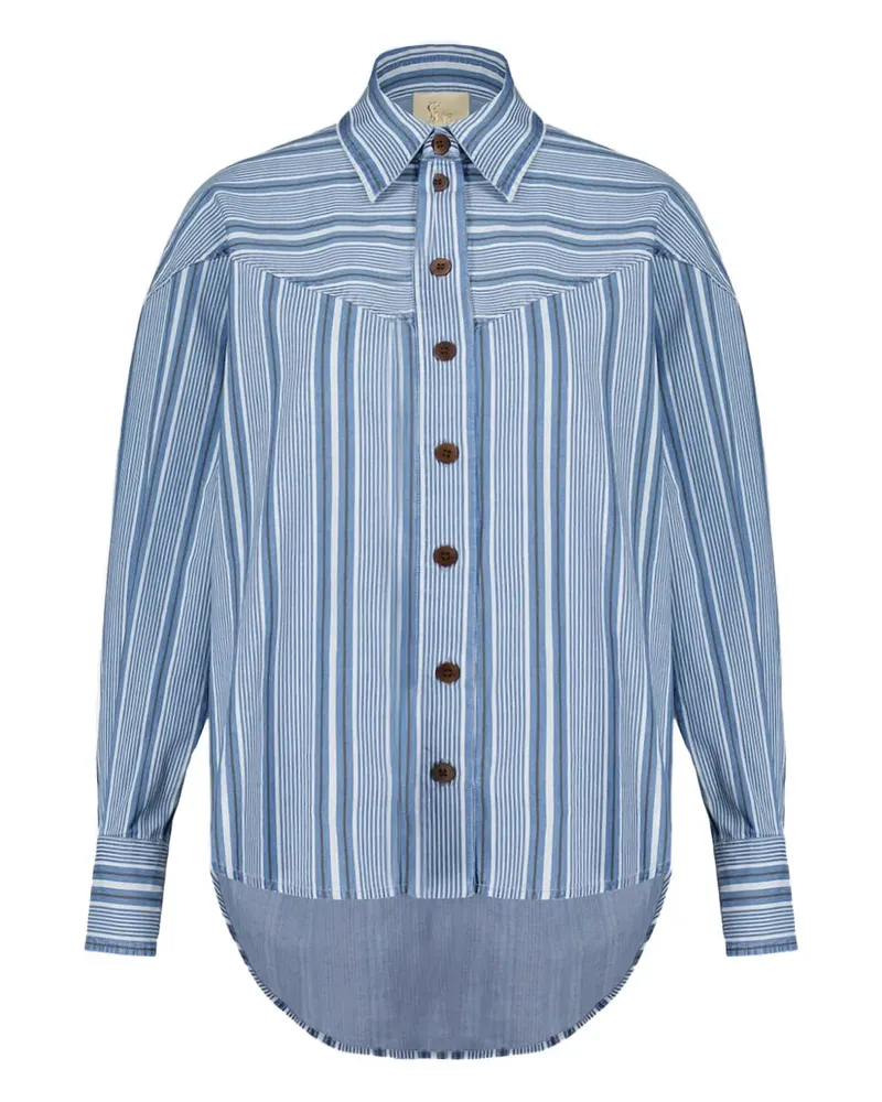 PAULA Gestreiftes Hemd - Blau Blau