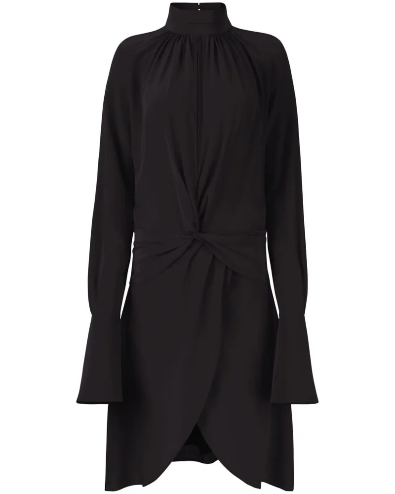 Nina Ricci Midikleid mit Stehkragen - Schwarz Schwarz