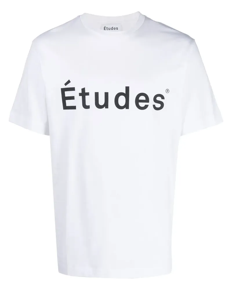 Études Studio T-Shirt mit Logo-Print - Weiß Weiß
