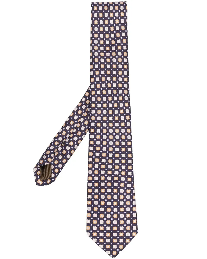 Church's Seidenkrawatte mit grafischem Print - Blau Blau