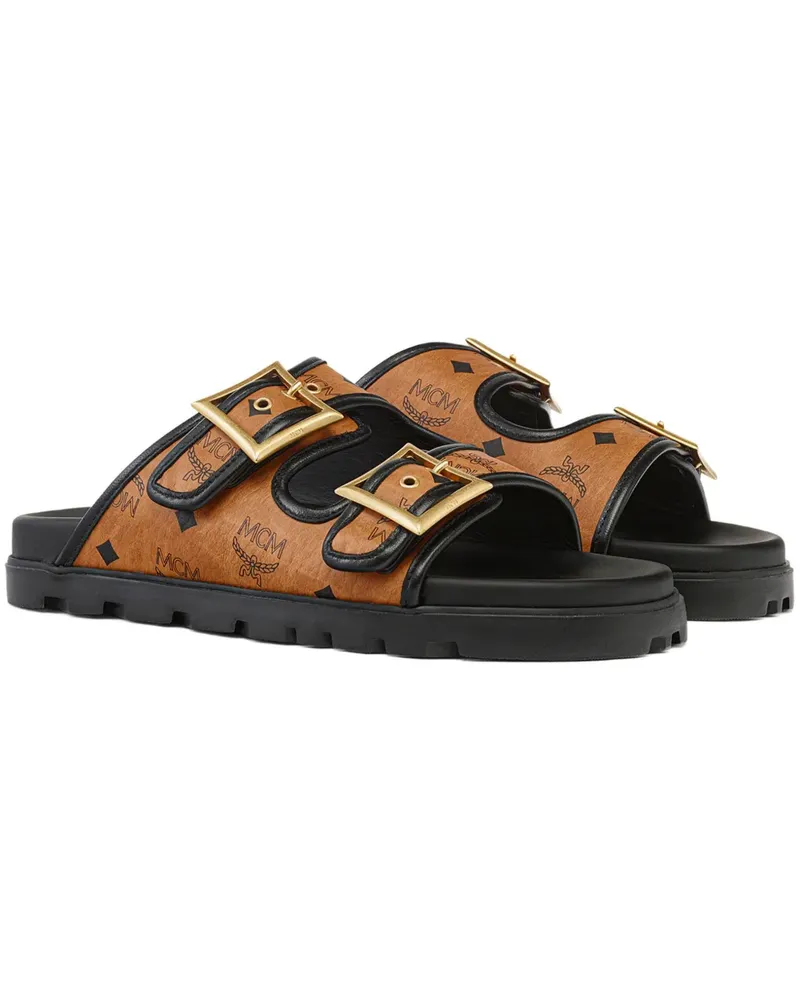 MCM Visetos Sandalen aus Canvas - Braun Braun