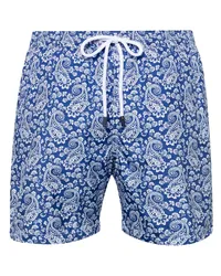 BARBA Badeshorts mit Paisley-Print Blau