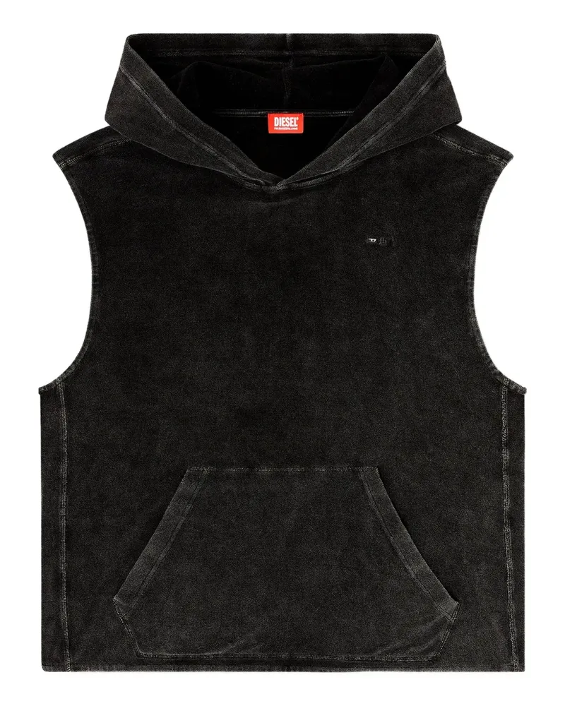 Diesel Aruba-Dnm embroidered hoodie - Schwarz Schwarz