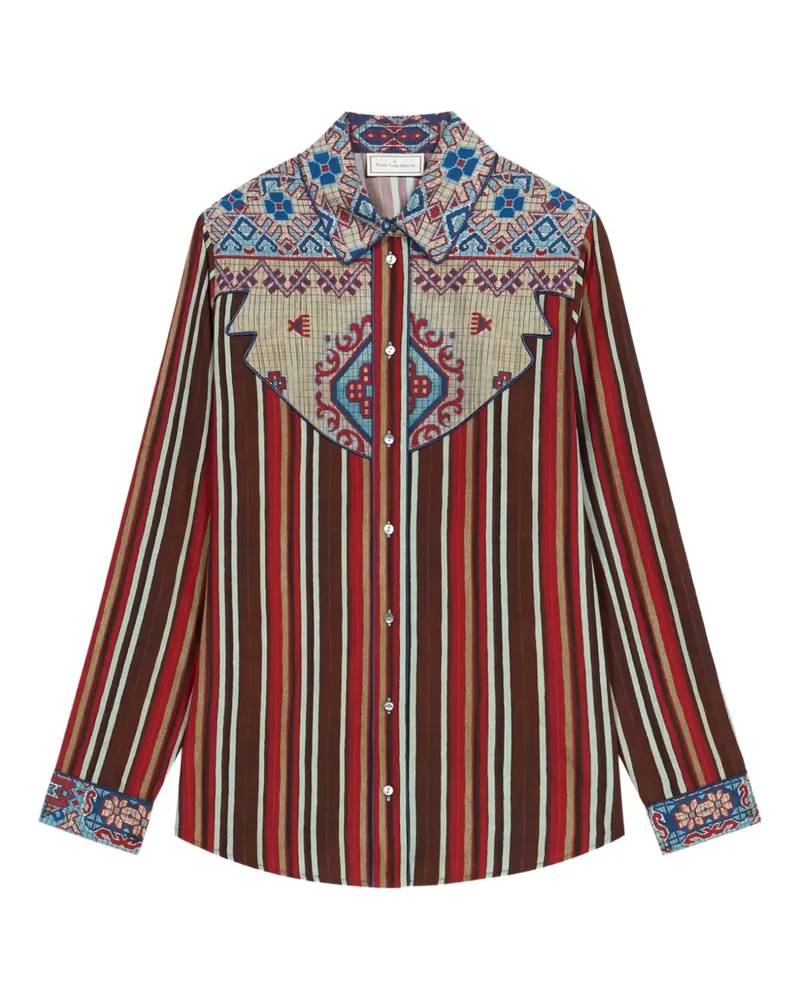 Pierre-Louis Mascia Gestreiftes Hemd mit Stickerei - 513218101 MULTICOLOR 513218101