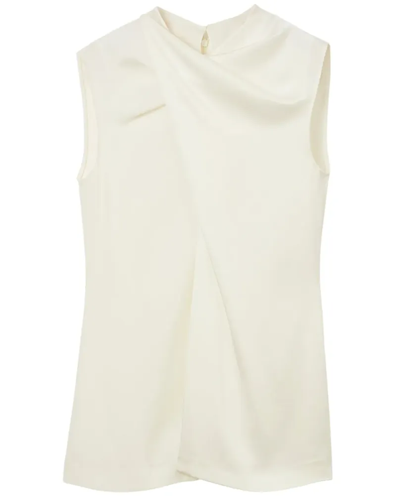 Burberry Drapiertes Greta Top - Weiß Weiß