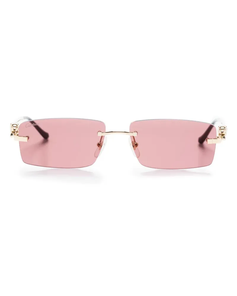 Cartier Rahmenlose Brille mit eckigen Gläsern - Braun Braun