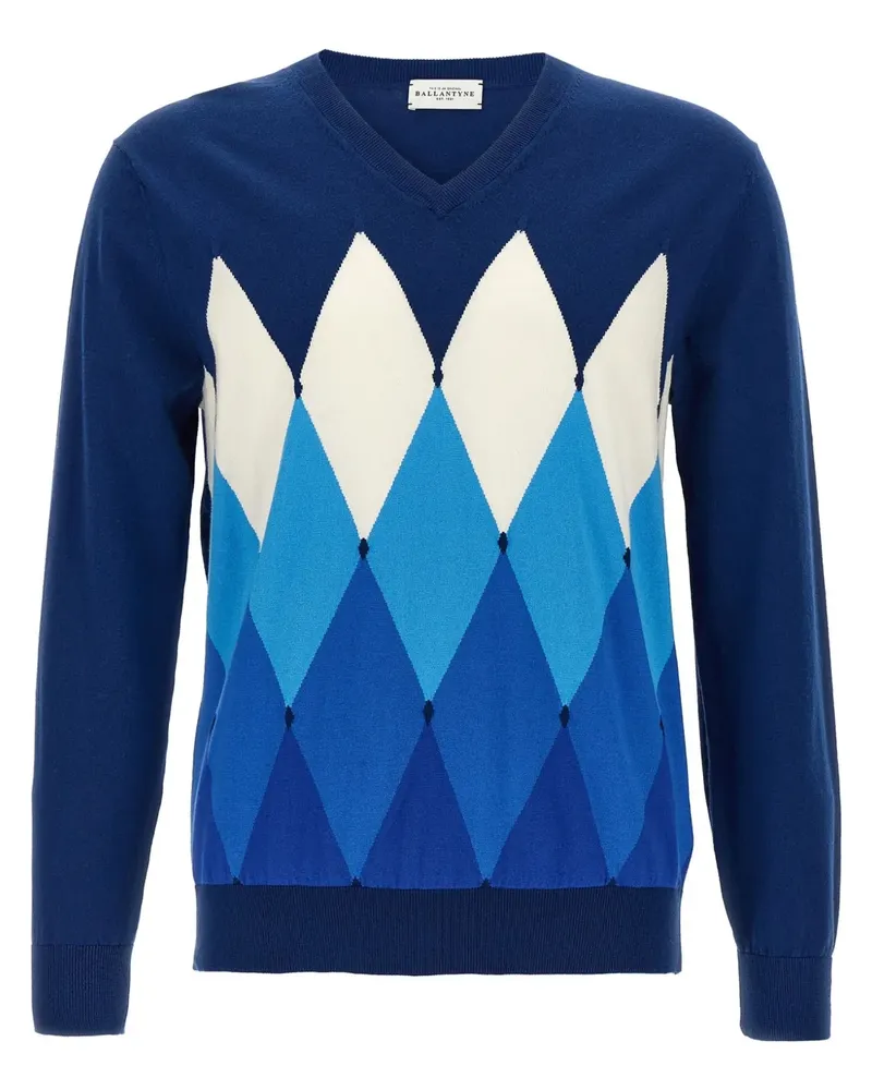Ballantyne Pullover mit Argyle-Strickmuster - Blau Blau