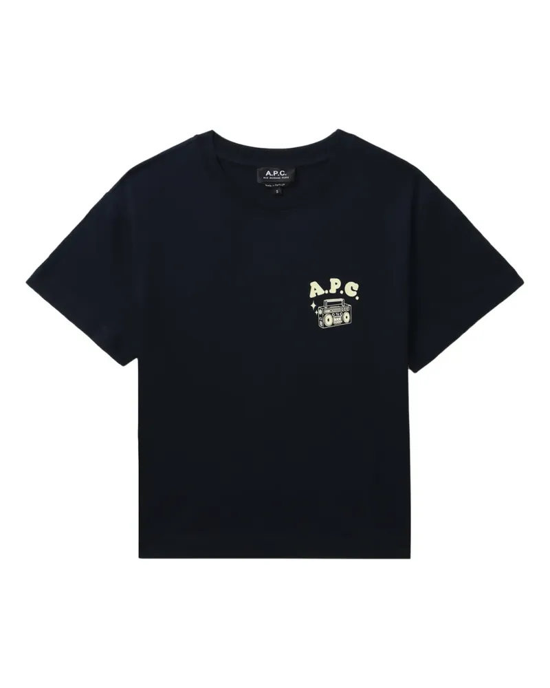 A.P.C. T-Shirt mit Boombox-Print - Blau Blau