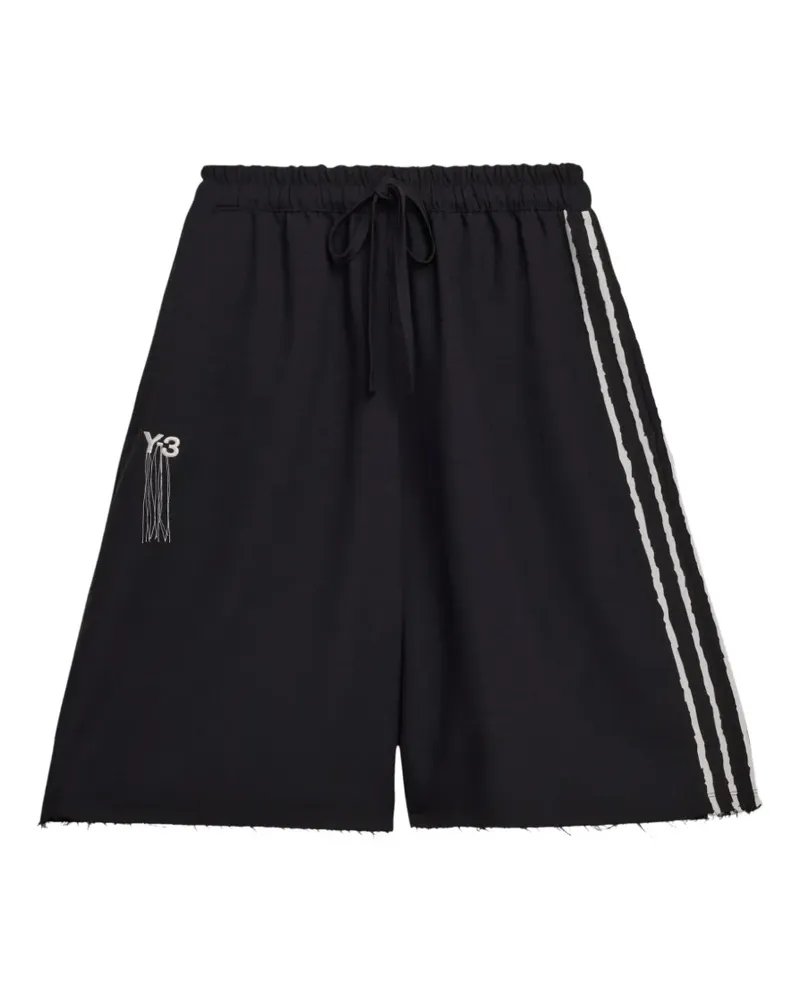 Y-3 3-Stripes raw-cut shorts - Schwarz Schwarz