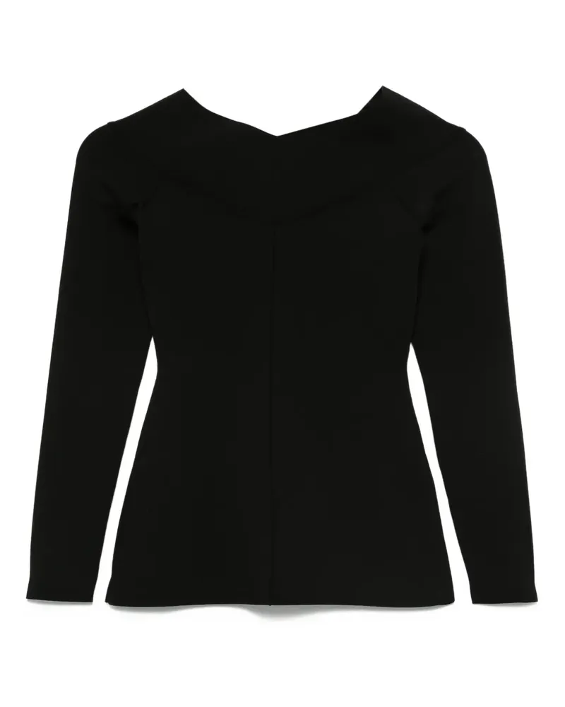 Stella McCartney Langarmoberteil mit U-Bootausschnitt - Schwarz Schwarz