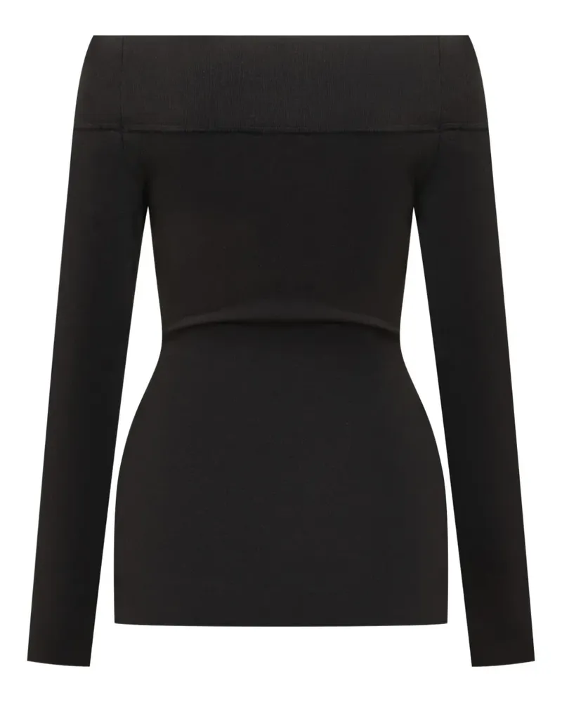 Stella McCartney Langarmoberteil mit U-Bootausschnitt - Schwarz Schwarz