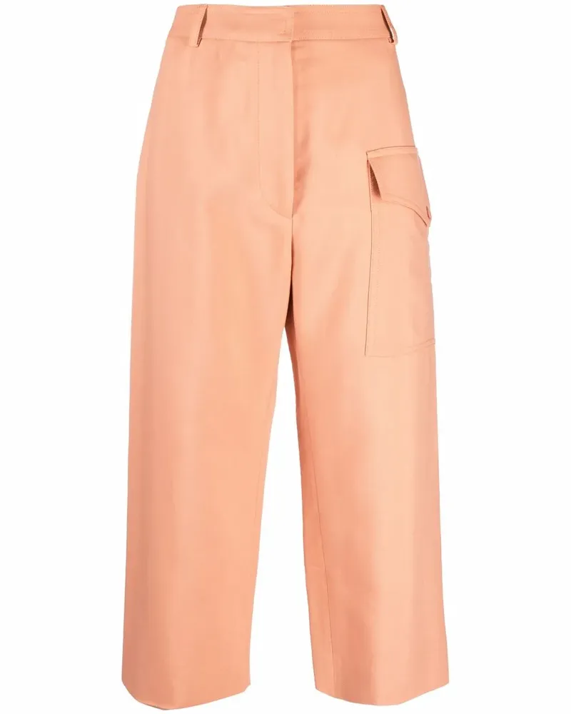 Stella McCartney Gerade Cropped-Hose - Orange Orange