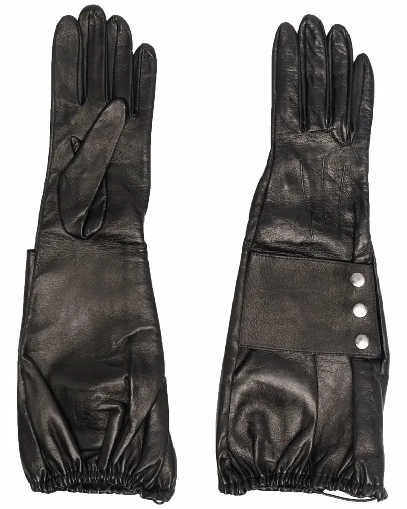 Manokhi Ellenbogenlange Handschuhe - Schwarz Schwarz