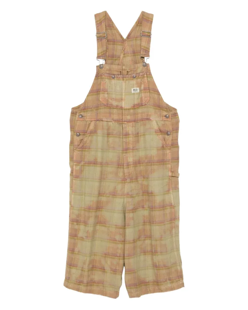 R13 Karierter Jumbo Jumpsuit - Nude Nude