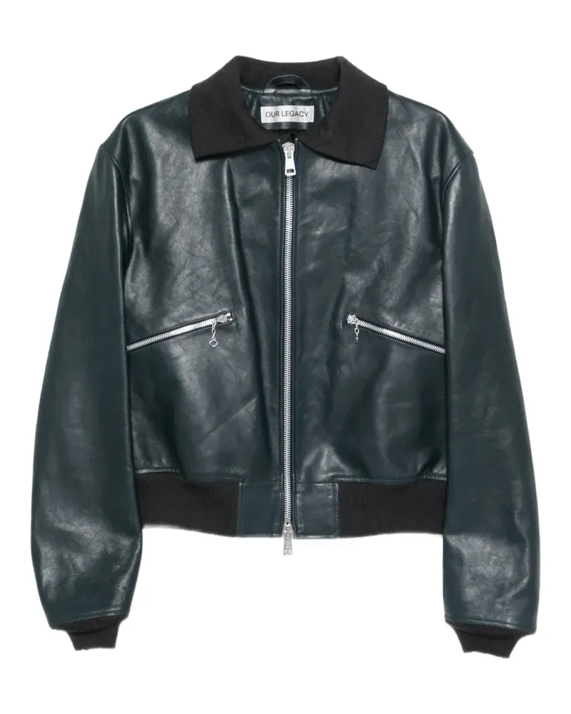 Our Legacy pliable leather bomber jacket - Blau Blau