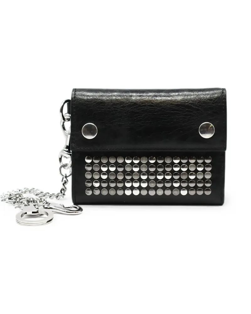 HTC Hollywood Trading Company 5.000 stud-embellished tri-fold chain wallet - Schwarz Schwarz