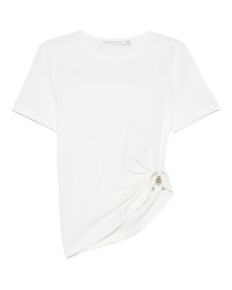Christopher Esber Gerafftes Orbit T-Shirt - Weiß Weiß