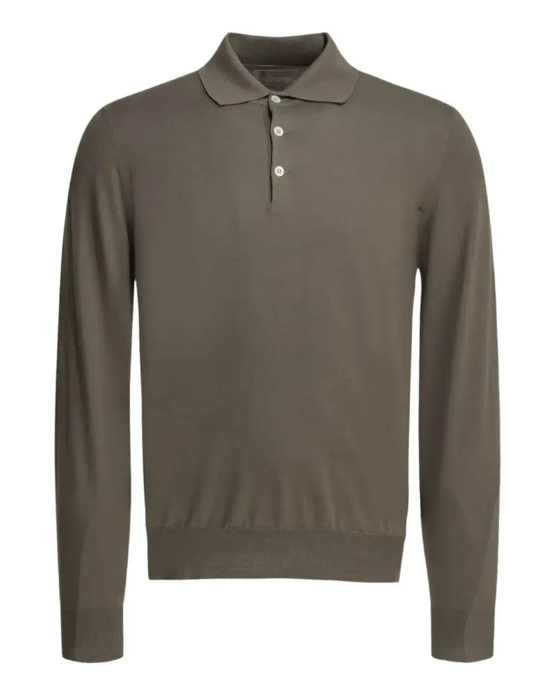 Brunello Cucinelli long-sleeve polo shirt - Grau Grau