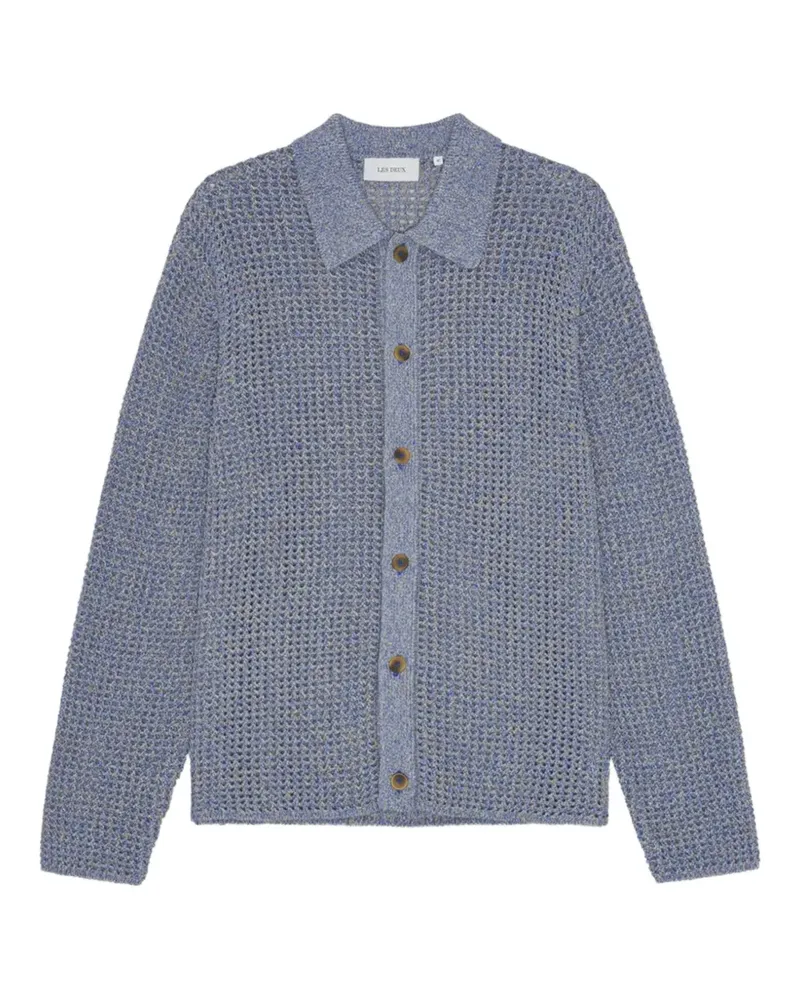 LES DEUX Gerald open knit shirt - Blau Blau