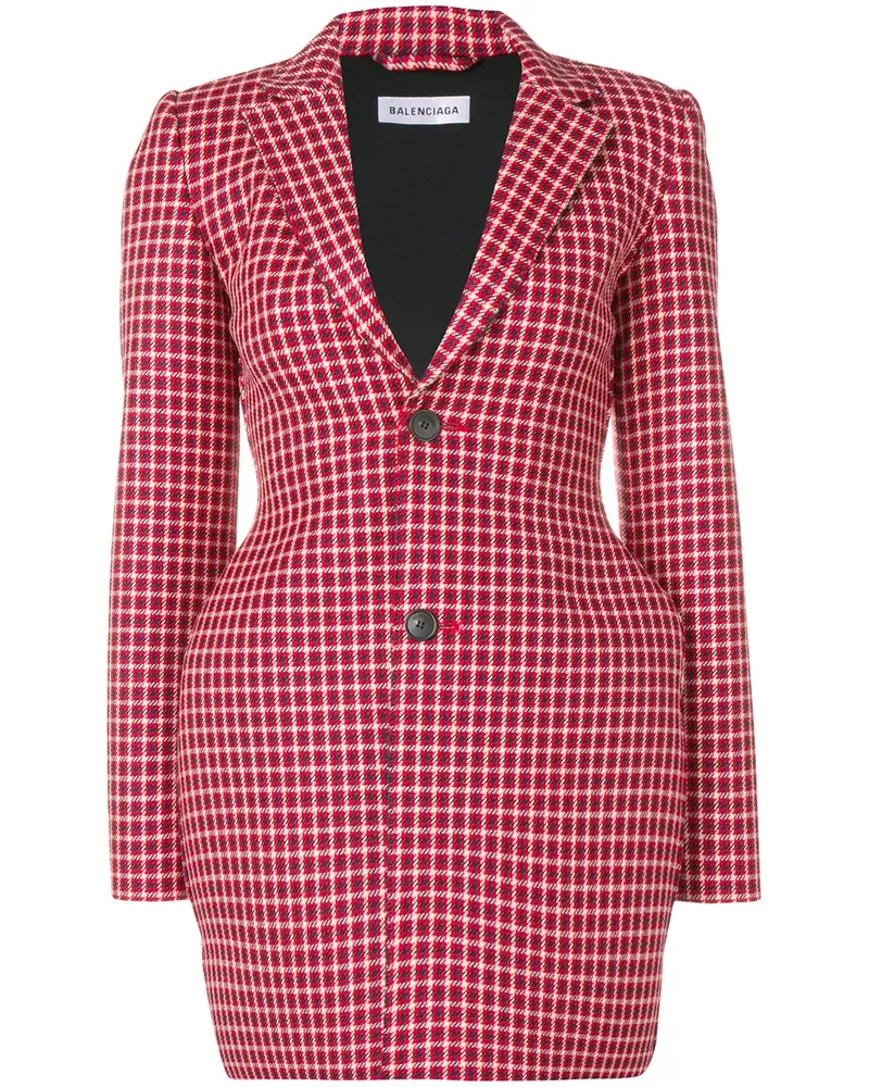 Balenciaga Jacke mit Hahnentrittmuster - Rot Rot