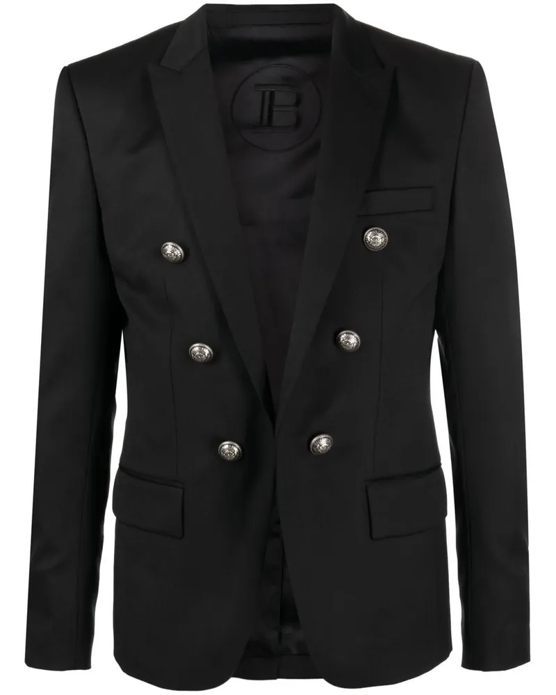 Balmain Doppelreihiges Sakko - Schwarz Schwarz