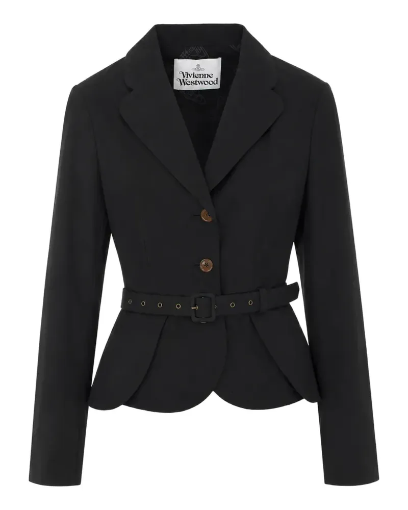 Vivienne Westwood Jacke mit Gürtel und Schößchen - Schwarz Schwarz