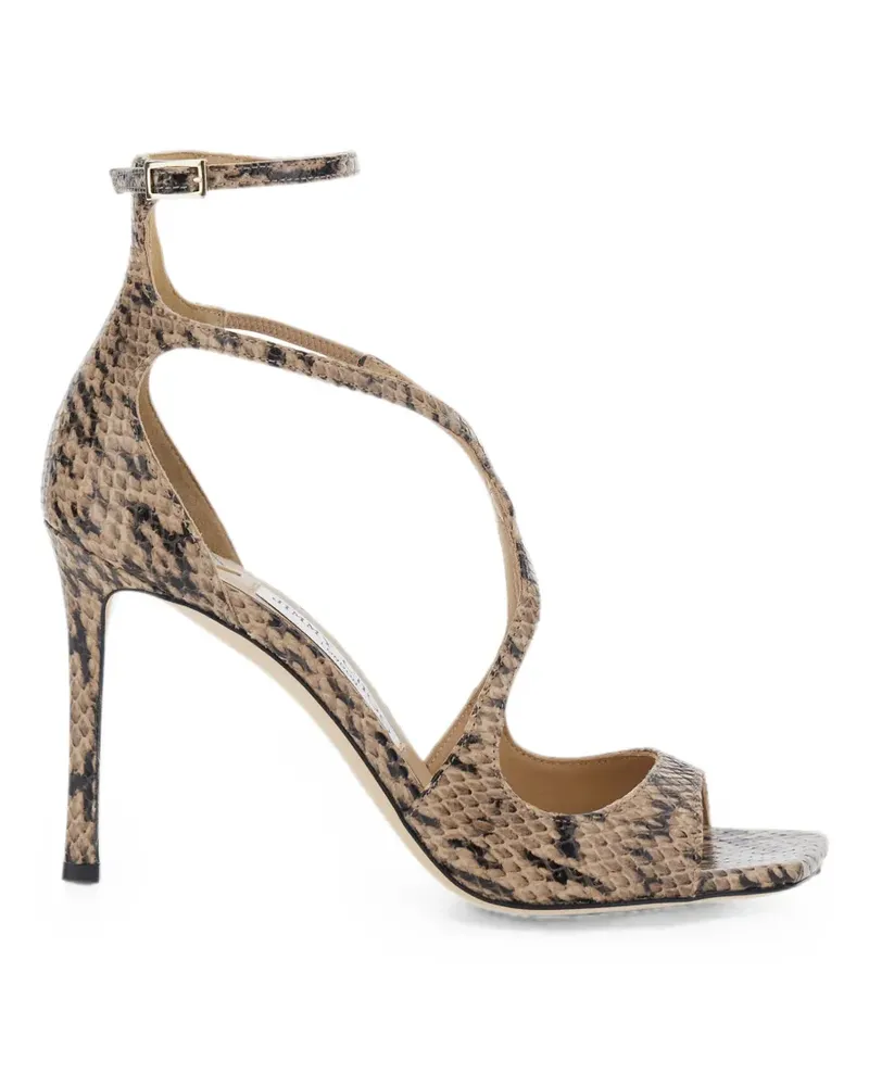 Jimmy Choo Azia Sandalen mit Schlangen-Print - Nude Nude