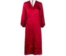 Wickelkleid aus Satin - Rot