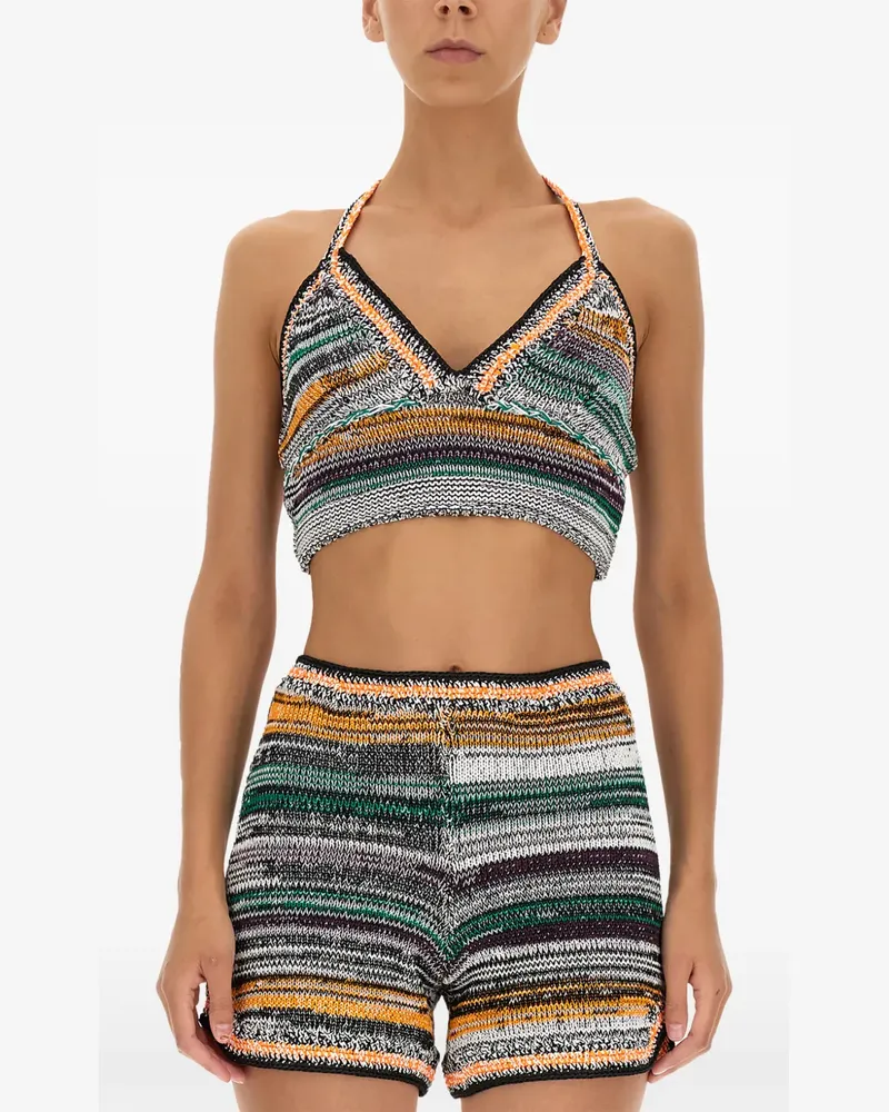 Miista halterneck cropped top - Nude Nude