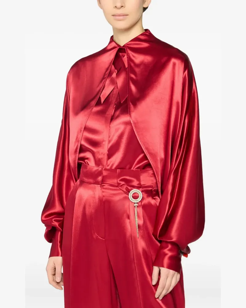 Genny Bluse mit Schleifenkragen - Rot Rot