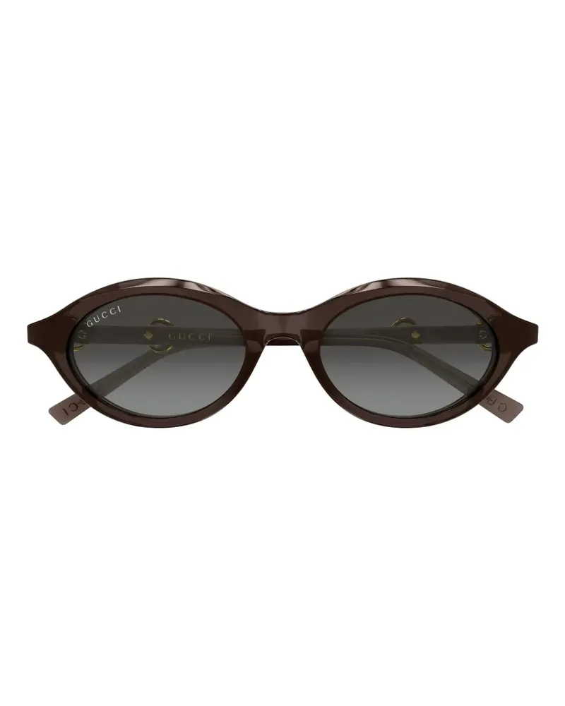 Gucci Sonnenbrille mit ovalem Gestell - Braun Braun