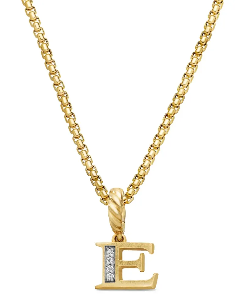 David Yurman 18kt Pavé Initial Gelbgoldanhänger Gold