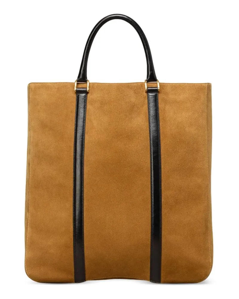 AMI Paris Paris North South Tote Bag aus Wildleder - Braun Braun