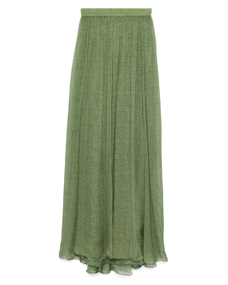 Elie Saab Midirock mit Falten - Grün Grün