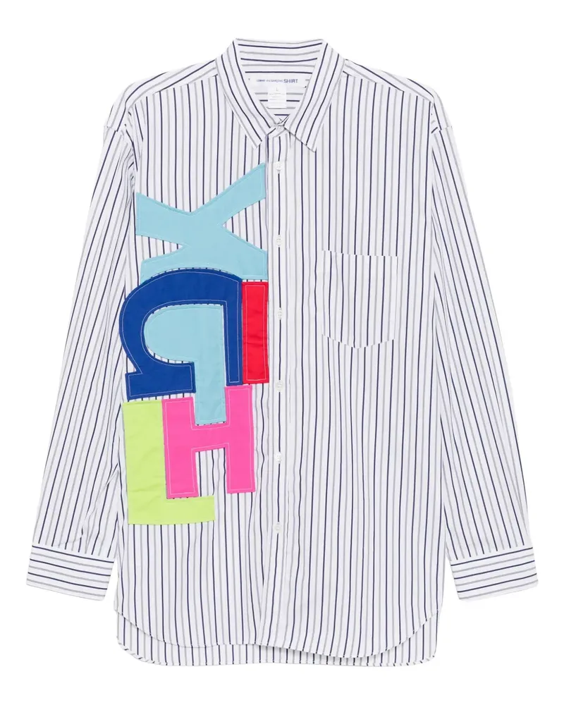 Comme des Garçons Gestreiftes Hemd - Weiß Weiß