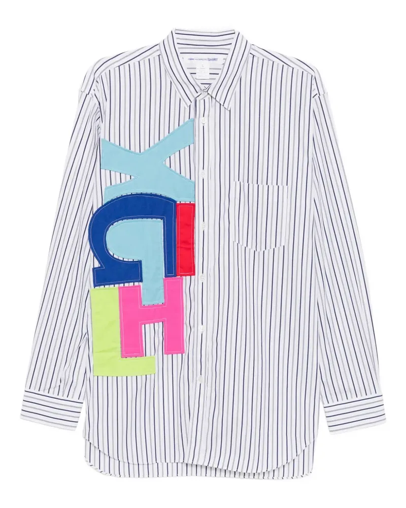 Comme des Garçons Gestreiftes Hemd - Weiß Weiß