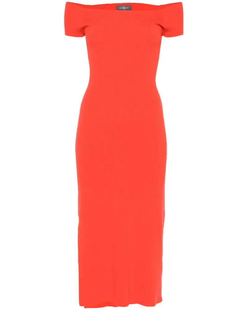 Eric Bompard Midikleid mit Bardot-Ausschnitt - Orange Orange