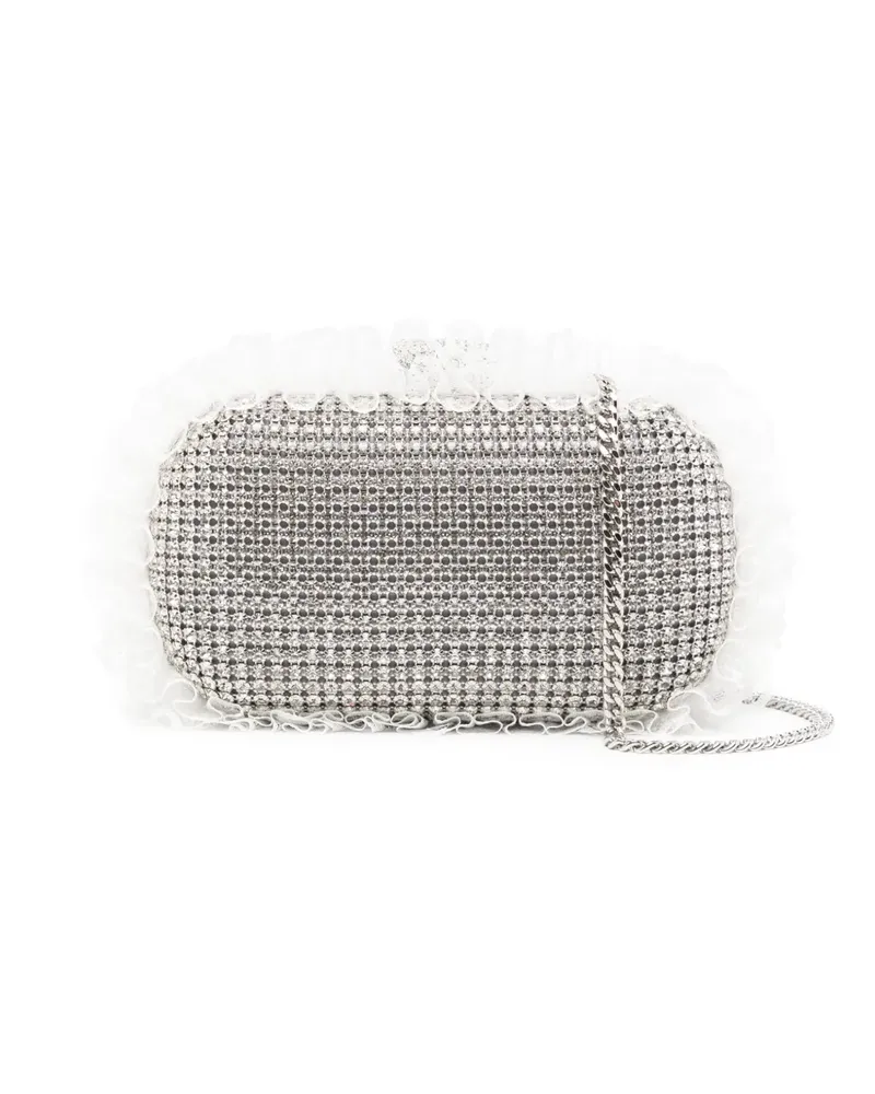 Self-Portrait Clutch mit Kristallspitze - Silber Silber